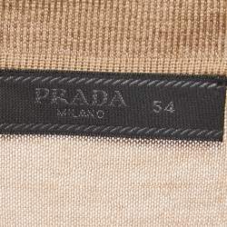 Prada Camel Brown Cashmere Logo Embroidered Polo T-Shirt XXL