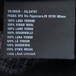 Pre Owned Prada Black Wool Zip Detail Polo T-Shirt XXL