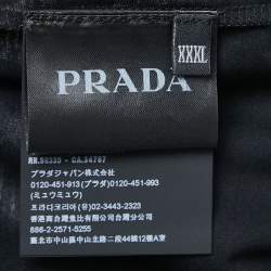 Prada Black Cotton Logo Pocket Detail Crew Neck Half Sleeve T-Shirt 3XL
