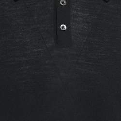 Prada Black Wool Polo T-Shirt XXL