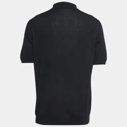Prada Black Wool Polo T-Shirt XXL