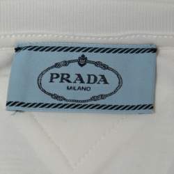 Pre Owned Prada White Cotton Crew Neck T-Shirt L