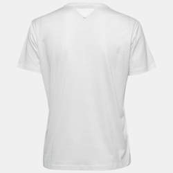 Pre Owned Prada White Cotton Crew Neck T-Shirt L