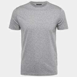 Pre Owned Prada Grey Cotton Jersey Crew Neck T-Shirt S