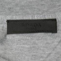 Pre Owned Prada Grey Cotton Jersey Crew Neck T-Shirt S
