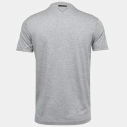 Pre Owned Prada Grey Cotton Jersey Crew Neck T-Shirt S