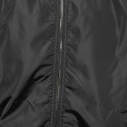 Prada Black Nylon Zip Front Hooded Jacket L