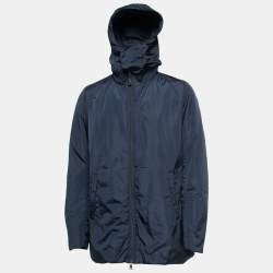 Pre Owned Prada Navy Blue Nylon Zip Front Jacket L