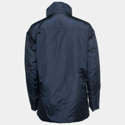 Pre Owned Prada Navy Blue Nylon Zip Front Jacket L