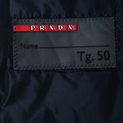 Pre Owned Prada Navy Blue Nylon Zip Front Jacket L