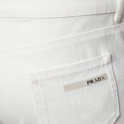 مملوكة مسبقًا Prada White Denim Contour Fit Jeans S