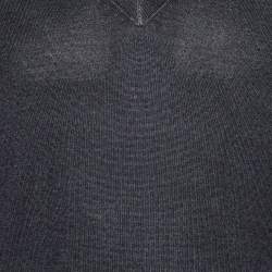 Prada Black Wool Knit V-Neck Sweater L