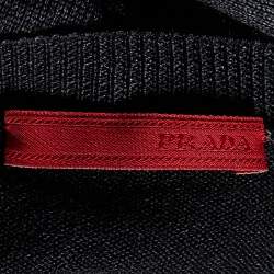 Prada Black Wool Knit V-Neck Sweater L