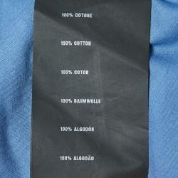 Prada Blue Cotton Logo Pocket Detailed Polo T-Shirt M