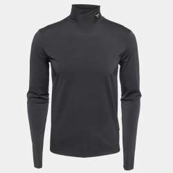 Pre Owned Prada Black Stretch Knit Turtle Neck Skinny Fit T-Shirt L