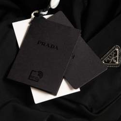 Pre Owned Prada Black Stretch Knit Turtle Neck Skinny Fit T-Shirt L