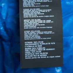 Prada Blue Quilted Nylon Logo Patch Zip Front Down Jacket L