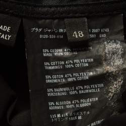 Prada Black Synthetic Zip Front Jacket M