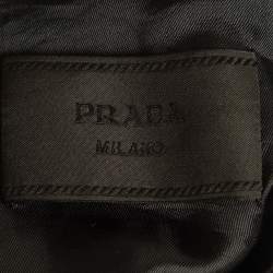 Prada Black Synthetic Zip Front Jacket M