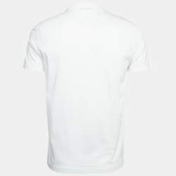Prada White Cotton Half Sleeve T-Shirt M