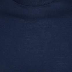 Pre Owned Prada Navy Blue Cotton Half Sleeve T-Shirt S