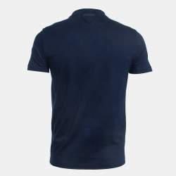 Pre Owned Prada Navy Blue Cotton Half Sleeve T-Shirt S