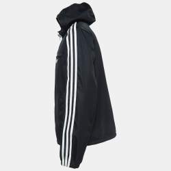 Prada X Adidas Black Re-Nylon Zip Front Hooded Jacket L