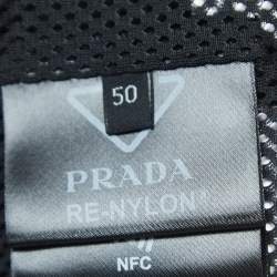 Prada X Adidas Black Re-Nylon Zip Front Hooded Jacket L