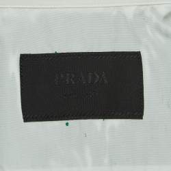 Prada Green Printed Cotton Bowling Shirt L