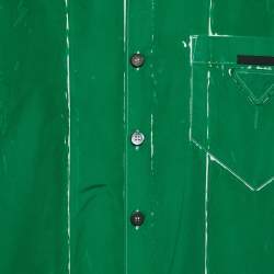 Prada Green Printed Cotton Bowling Shirt L