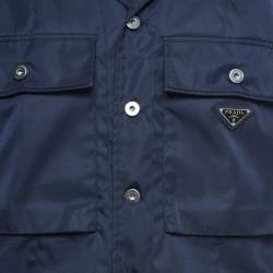 Prada Navy Blue Re-Nylon Short Sleeve Shirt M