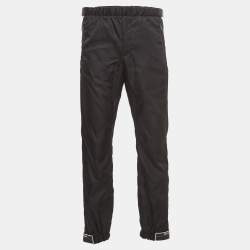 Prada Black Logo Print Nylon Active Pants M Prada | TLC