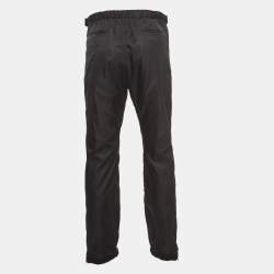 Prada Black Logo Print Nylon Active Pants M