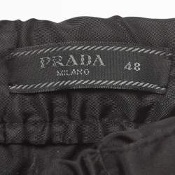 Prada Black Logo Print Nylon Active Pants M