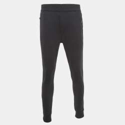 Prada Sport Black Logo Print Double Technical Jersey Joggers M