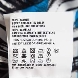 Pre Owned Prada Blue All-Over Print Cotton Buttoned Half Sleeve Shirt M
