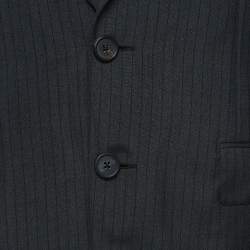 Prada Grey Pinstripe Mohair Wool Single Breasted Blazer L