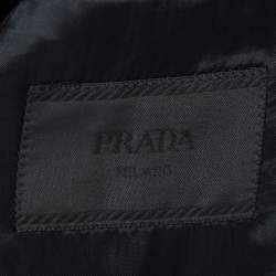 Prada Grey Pinstripe Mohair Wool Single Breasted Blazer L