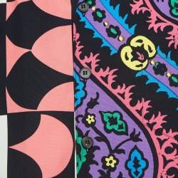 Prada Double Match Multicolor Printed Cotton Short Sleeve Shirt L 