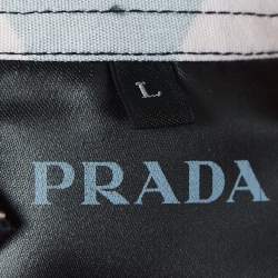 Prada Double Match Multicolor Printed Cotton Short Sleeve Shirt L 