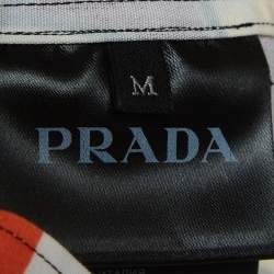 Prada Double Match Multicolor Printed Cotton Short Sleeve Shirt M