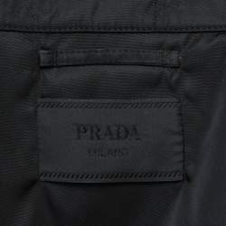 Prada Black Triangle Plaque Logo Re-Nylon Cargo Shirt M