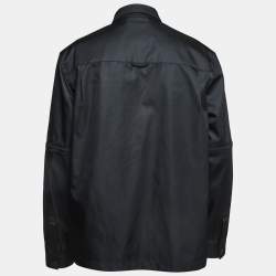 Prada Black Triangle Plaque Logo Re-Nylon Cargo Shirt M