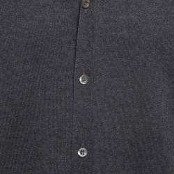Prada Grey Combed Wool Lightweight Cardigan L