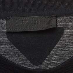 Prada Black Cotton Crew Neck T-Shirt L