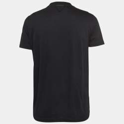 Prada Black Cotton Crew Neck T-Shirt L