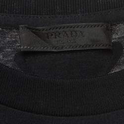 Prada Black Cotton Crew Neck T-Shirt L
