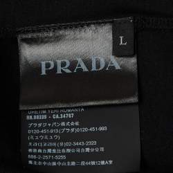 Prada Black Cotton Crew Neck T-Shirt L