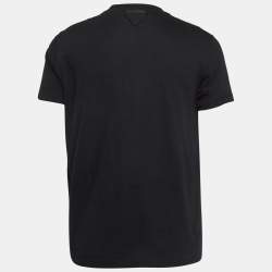 Prada Black Cotton Crew Neck T-Shirt L