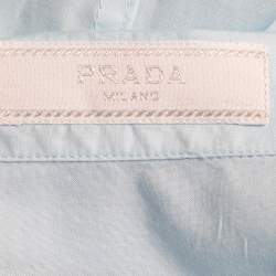 Prada Blue Comic Print Cotton Short Sleeve Shirt XS